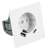 Розетка 1-местная 16А + USB + Type C (механизм) Stekker 250В 20W Мия RST16-3119-01 50438