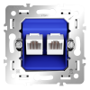 Механизм розетки компьютерной двойной RJ45+RJ45 кат.6 Voltum S70 VLS0602M