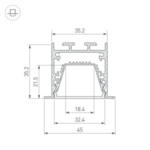 Профиль Arlight LINIA45-F-TRAY-3000 BLACK (Алюминий) 062242