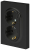 Розетка Эра Arktik 16-2104-05 двойная с заземлением 2X2P+E Schuko 16А-250В антрацит Б0070448