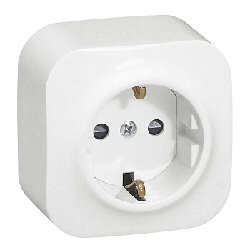 Розетка 2К+З Legrand Quteo 16A 250V с/з белая 782211