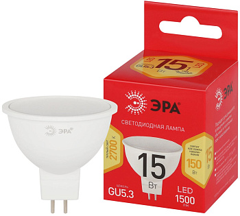 Лампа светодиодная Эра RED LINE LED MR16-15W-827-GU5.3 R 15Вт софит Б0070094