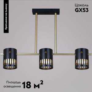 Потолочная люстра Reluce 06675-0.3-03 GD+BK GX53
