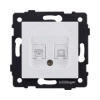 Розетка двойная RJ11 + RJ45 Cat.6, белый матовый Kollinger REA-011WM для Aspekt, Eleganz, Reflex