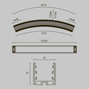 Радиусный профиль Maytoni Led strip ALM-3535R-B-D-45°-0.8M
