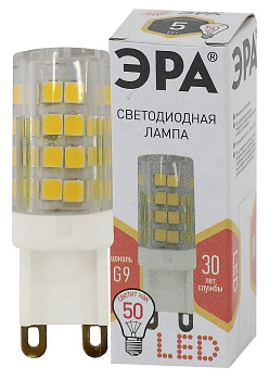 Лампа светодиодная Эра G9 5W 2700K LED JCD-5W-CER-827-G9 Б0027863