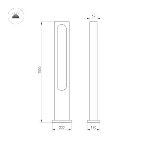 Уличный светильник Arlight LGD-MUSE-BOLL-H1500-18W Warm3000 (DG, 328 deg, 230V) 035395