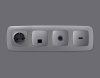 Комплект механизма компьютерной розетки Ambrella Volt RJ-45 (8P8C) CAT6A экранированной с автоматической защитной шторкой OMEGA MO512005 Сталь матовый QUANT (OP5120, VM185)