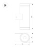Уличный настенный светильник Arlight LGD-RAY-WALL-TWIN-R65-2x12W Day4000 044232