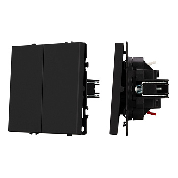 Выключатель проходной 2 кл софт-тач черный оникс Arlight SWT-MKP2-SFPL-BK (250V, 10A) 054255(1)