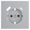 Накладка для розетки с заземлением и защитными шторками, с USB A+C Voltum S70 (серый) VLS001016