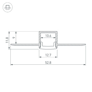 Профиль Arlight FANTOM-BENT-W12-TOP-2000 ANOD 040327