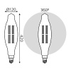 Лампа светодиодная филаментная Gauss E27 8W 2400K золотая 155802008