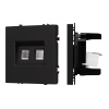 Розетка телефонная двойная софт-тач черный оникс Arlight SCT-MTL2-SFPL-BK (2хRJ-11, 4C) 054309(1)