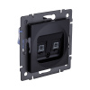 Розетка двойная Ethernet RJ45 Cat.5, черный Kollinger REA-015BK для Aspekt, Eleganz, Reflex