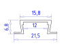 Алюминиевый встраиваемый профиль Ambrella Light Alum Profile GP1001BK/BK