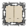 Переключатель двухклавишный Legrand Etika с подсветкой 10A 250V слоновая кость 672316