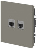Розетка Эра Arktik 16-3108-07 информационная двойная 2XRJ45 титан Б0070490