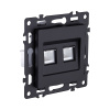 Розетка двойная Ethernet RJ45 Cat.6, черный Kollinger Asthetik AS-018BK