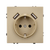Розетка зк со шторками с USB тип А+А софт-тач золотой песок Arlight SCT-MUAA-SFPL-GD (250V, 16A) 054290(1)