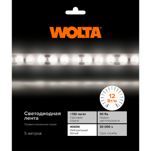 Светодиодная лента Wolta WLS2835-12W/4000/24S120-01