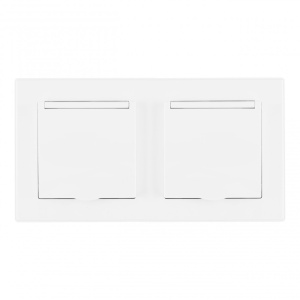 Розетка двойная (двухпостовая) с/з и шторками Arte Milano SET06-2-41-1x2 white
