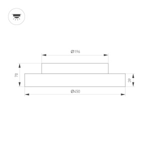 Потолочный светильник Arlight SP-ESTELY-R450-40W Warm3300-MIX (WH, 80 deg, 230V, TRIAC) 055367