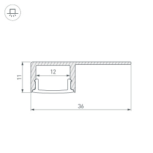 Алюминиевый профиль Arlight Arlight ARH-DECORE-S12-LINE-EDGE-3000 ANOD 052994