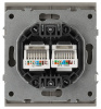 Розетка Эра Arktik 16-3108-07 информационная двойная 2XRJ45 титан Б0070490