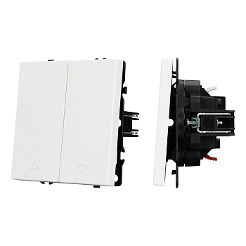 Выключатель управления шторами 2 кл софт-тач белый кварц Arlight SWT-MKR2-SFPL-WH (250V, 10A) 054241(1)