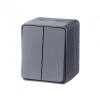 Выключатель 2-клавишный Systeme Electric AtlasDesign Profi54 Наруж Антрацит ATN544051
