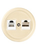 Розетка телефонная RJ11 + компьютерная RJ45 сл. кость Болонь TDM Electric SQ1820-0352