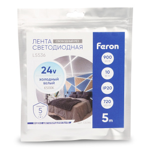 Светодиодная лента Feron LS536 24V 720*COB 10W/m IP20 6500К 53095