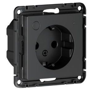 Розетка с заземл., со шт., Zigbee, L+N, 16А, мех., модель SBDV-00202 SBER Systeme Electric AtlasDesign Smart Карбон ATN001045Z