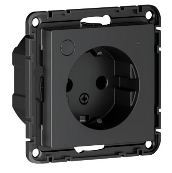 Розетка с заземл., со шт., Zigbee, L+N, 16А, мех., модель SBDV-00202 SBER Systeme Electric AtlasDesign Smart Карбон ATN001045Z