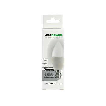 Светодиодная лампа LEDS POWER C37 E14 6,5Вт 4000К диммируемая 006703