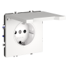 Розетка с защитными шторками и крышкой Voltum S70 VLS040302 (белый матовый)
