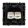 Розетка компьютерная двойная софт-тач серый базальт Arlight SCT-MPC2-SFPL-GR (2хRJ-45, CAT6) 054315(1)