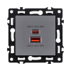 Розетка USB A+C 65W, серый Kollinger Asthetik AS-024GY