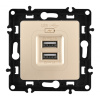 Розетка USB 2.1А+1А Arte Milano 217.46-1.shampan