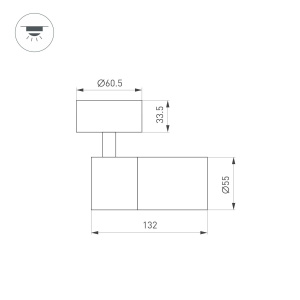 Спот Arlight SP-ARTEMIS-SURFACE-FLAP-R55-12W Warm2700 (BK, 8-80 deg, 230V) (IP20 Металл) 062105