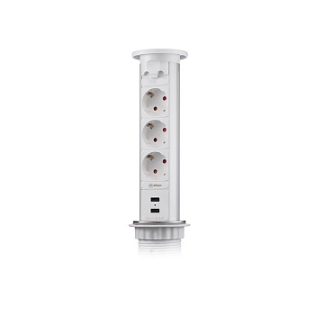 Блок розеток 105J (3 секции и 2 USB) Mebax 00-00000823