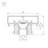 Профиль Arlight STRETCH-COMFORT-14-CEIL-CENTER-2000 BLACK (Алюминий) 065154