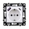 Розетка штепсельная SCHUKO 16A/250 В с USB A+C 20W, белый Kollinger Asthetik AS-016WH