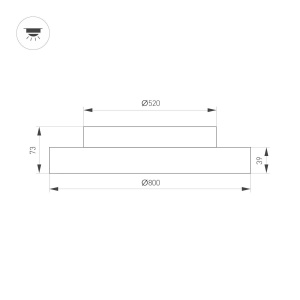 Потолочная люстра Arlight SP-ESTELY-R800-60W Warm2700 (BK, 80 deg, 230V, TRIAC) 055589
