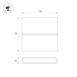 Уличный настенный светильник Arlight SP-FLAT-S135x90-2x3W Day4000-MIX (Черный, 75 deg, 230V) (IP65 Металл) 060679