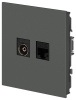 Розетка Эра Arktik 16-3110-06 комбинированная RJ45+TV графит Б0070499