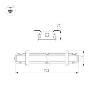 Влагозащищенный линейный светильник Arlight SP-KATANO-L700-20W Day4000 (SL, 100 deg, 230V) (IP65 Металл) 056911