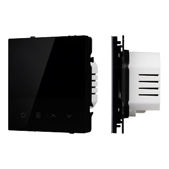Терморегулятор эл тёплый пол черный оникс Arlight SWT-MTE-PL-BK (95-240V, 16A, датч пола + возд) 058345(1)