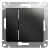 Выключатель 3-клавишный сх.3, 10AX Systeme Electric Glossa Антрацит GSL000731